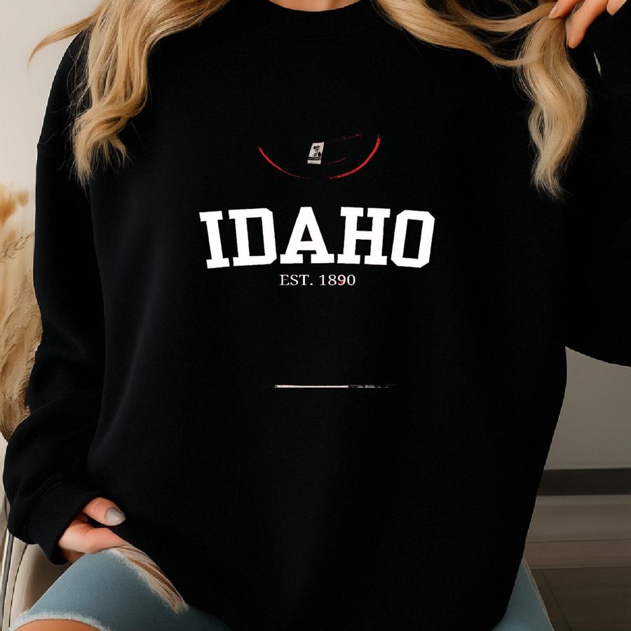 Idaho State Est. 1890 Shirt, Idaho State T-shirt, Gem State Hoodie, Idaho Crew Neck, Idaho State Clothing, State Pride Merch, Home Gear Sweatshirt