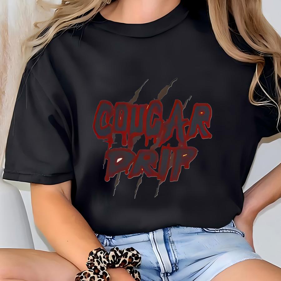 Cougar Drip Youth Tee, Sporty Animal Graphic Hoodie, Kids Athletic Top, Cool Children's Shirt, Performance Tee For Boys And Girls T-shirt