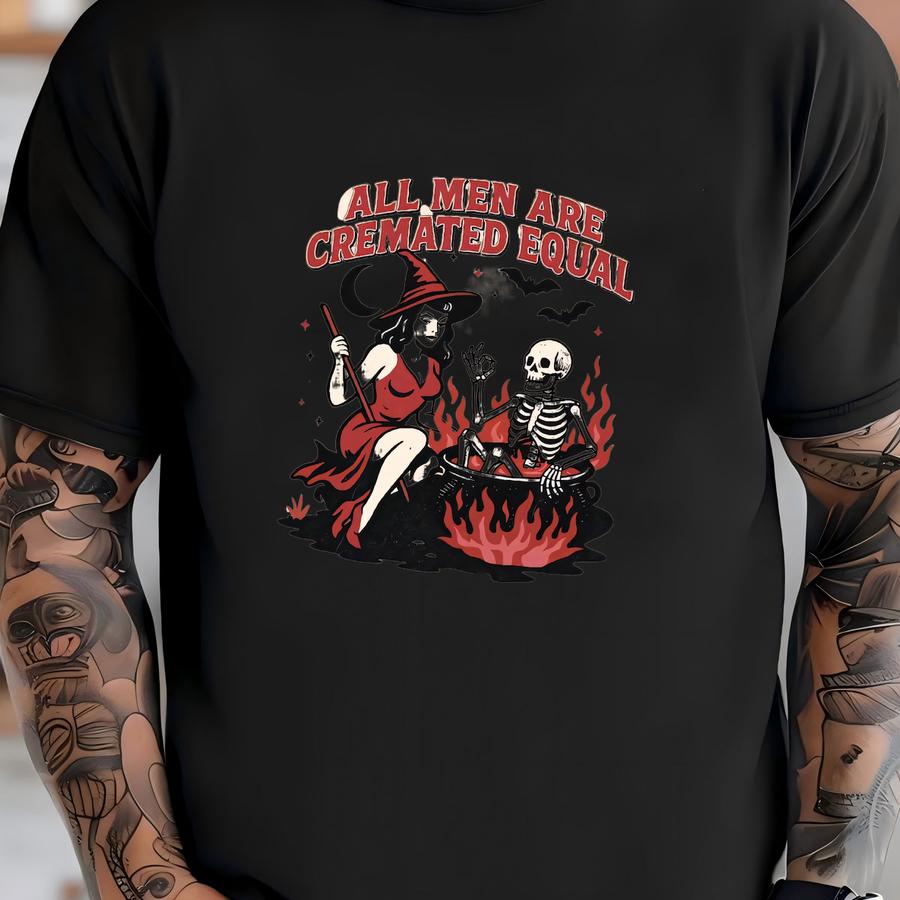 Witch Cauldron Skeleton Sweatshirt: Funny Gothic Halloween Crewneck T-shirt