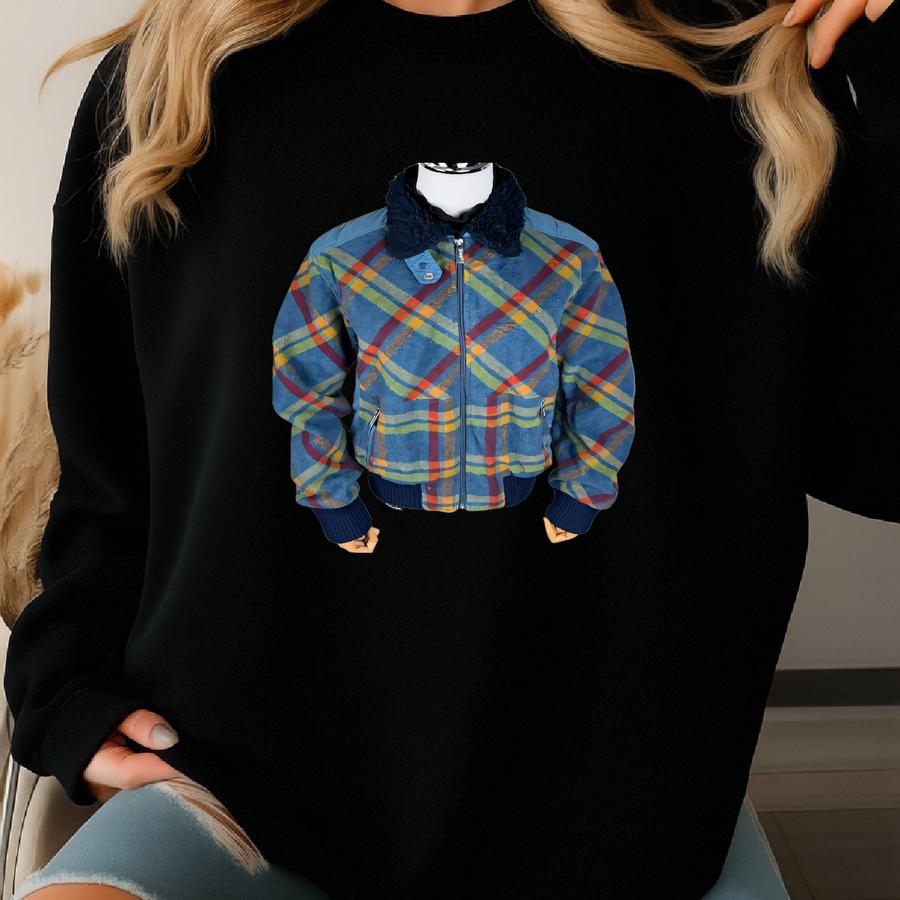 Vintage 90s Pop England Shadow Plaids Bomberjacket Multicolour Size Small Sweatshirt