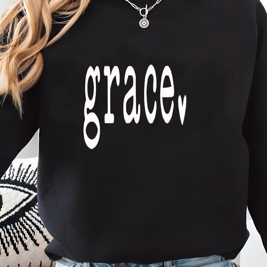 Grace Shirt, Minimal Christian Tee, Inspirational Faith T-shirt, Bible Verse Shirt, Spiritual Graphic Tee, Religious Gift For Women Sweatshirt Grace Shirt, Minimal Christian Tee, Inspirational Faith T-shirt, Bible Verse Shirt, Spiritual Graphic Tee, Religious Gift For Women Sweatshirt