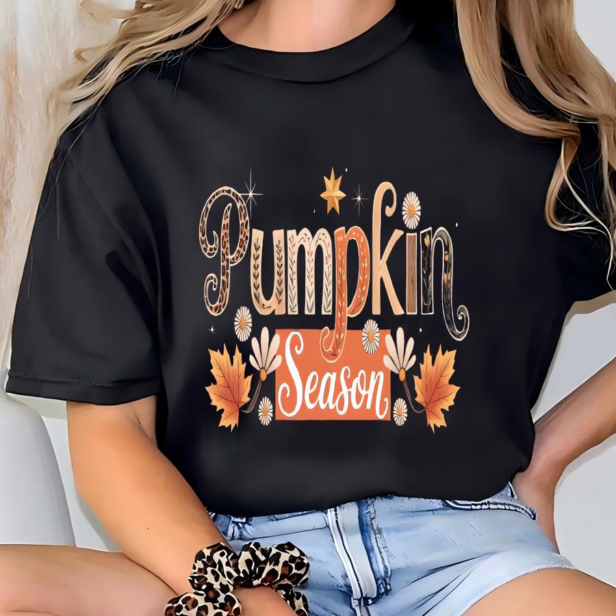 Pumpkin Season Hoodie: Retro Fall Tee T-shirt