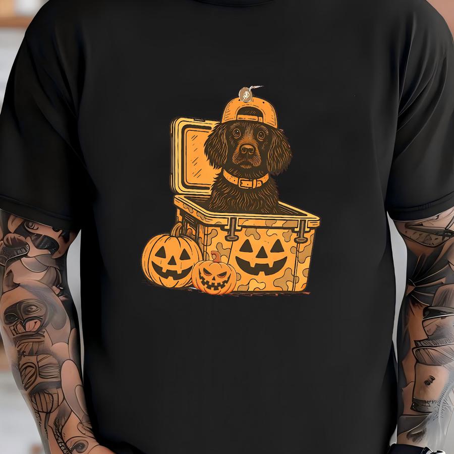 ® Boykin Spaniel Halloween Shirt, Fall Hunting Dog Tee, Pumpkin Southern Spooky Dog Graphic Shirt T-shirt