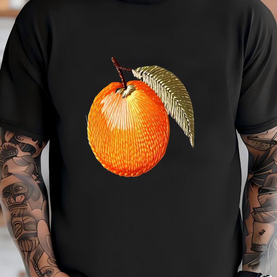 Orange Two-tone Cap For Everyday Style T-shirt