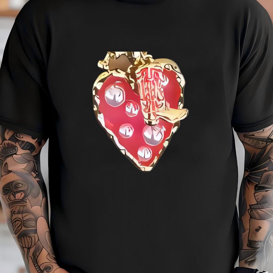 Custom Gold Paperclip Charm Necklace T-shirt