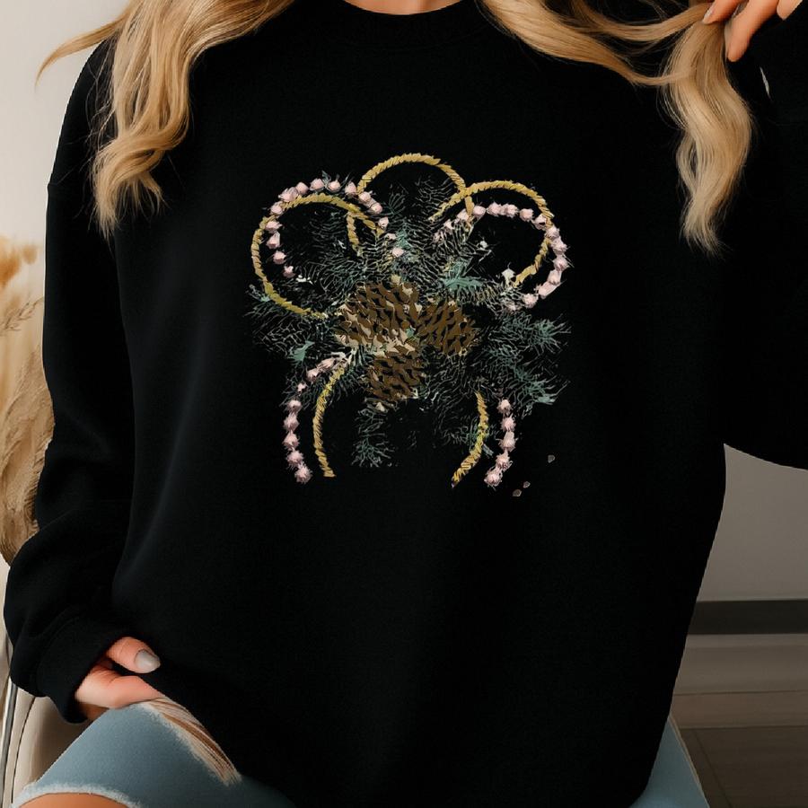 Dinner Napkin, Y, Christmas Pinecone Sweatshirt