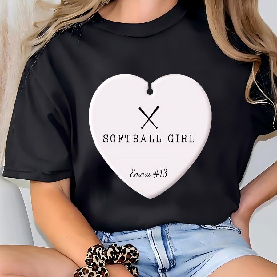 Softball Ornament Softball Ornaments Girls Softball Gifts Senior Ornament Softball Christmas Ornament Girls Softball Gift Fastpitch Ornament T-shirt