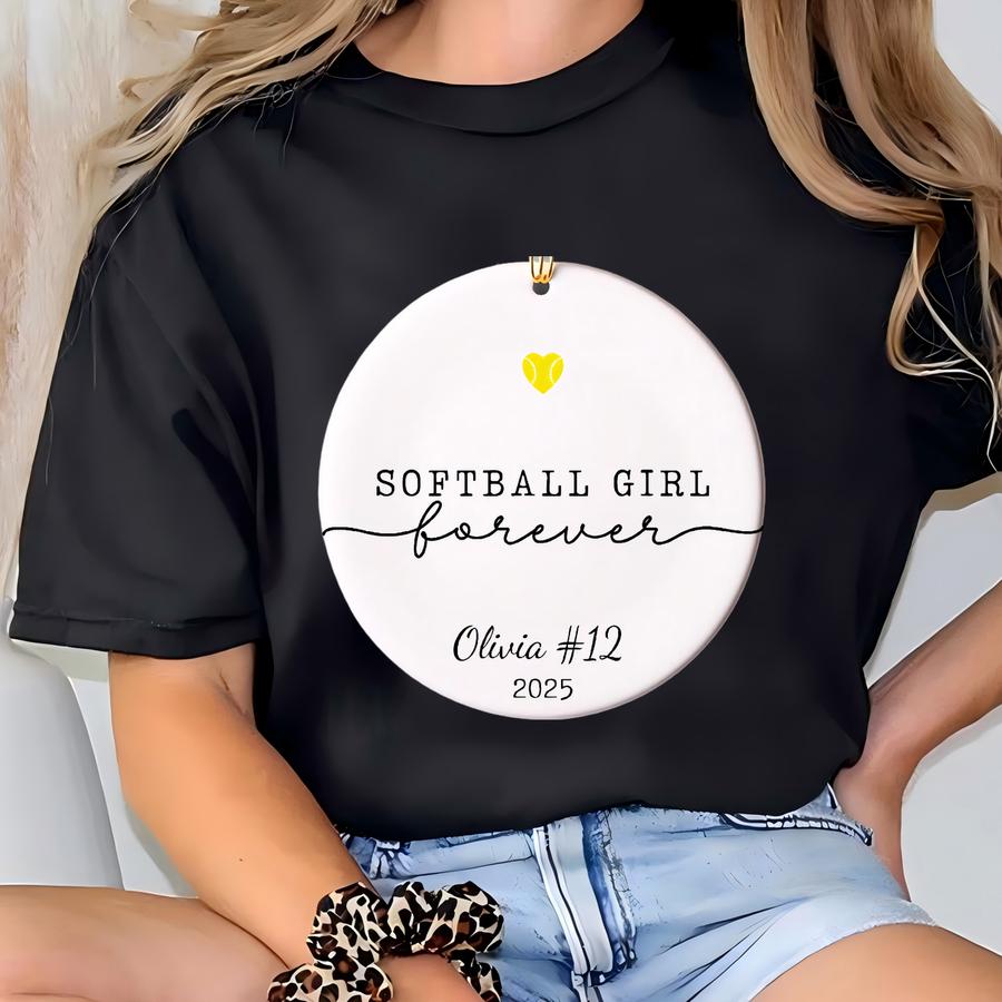 Softball Ornament Softball Ornaments Girls Softball Gifts Senior Ornament Softball Christmas Ornament Girls Softball Gift Fastpitch Ornament T-shirt