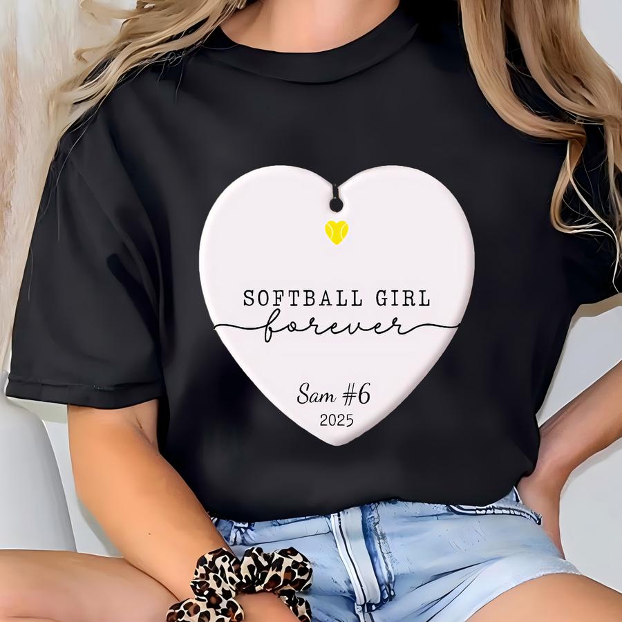 Softball Ornament Softball Ornaments Girls Softball Gifts Senior Ornament Softball Christmas Ornament Girls Softball Gift Fastpitch Ornament T-shirt