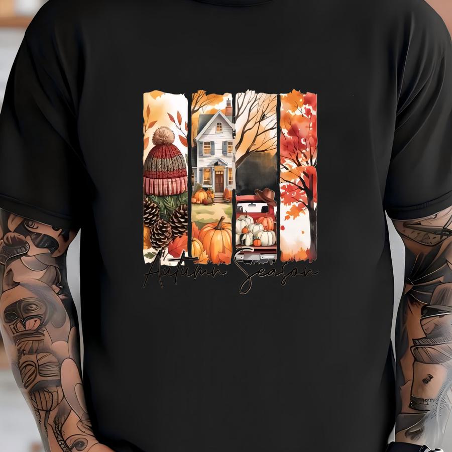 Autumn Pumpkin Truck Sweatshirt: Cozy Fall Vibes, Vintage Farmhouse Style T-shirt