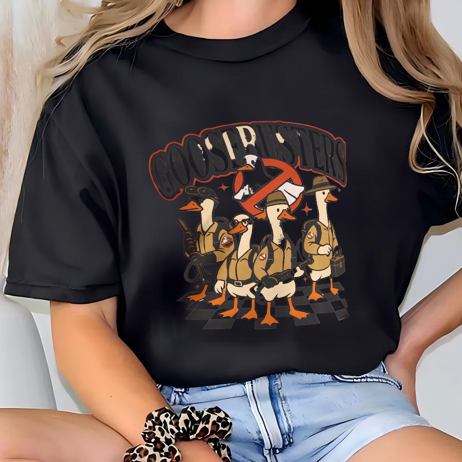 Funny Goosebusters Tee: Quirky Halloween Shirt, Goose Lover Gift T-shirt