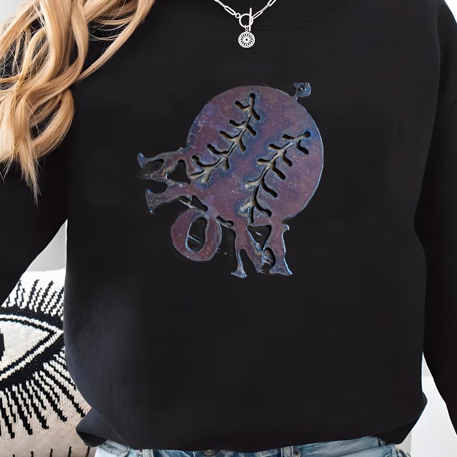 Baseball Mom Keychain: Rustic Steel Keyring With Lobster Clasp Sweatshirt