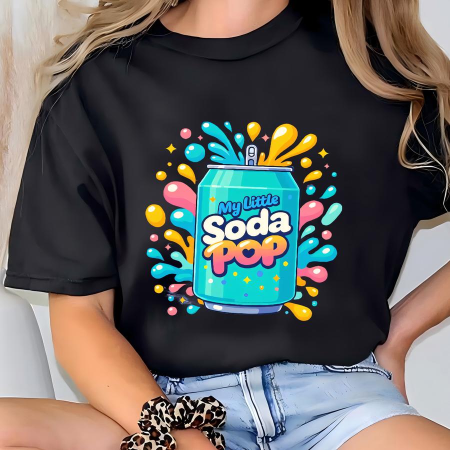 Kawaii Soda Pop Hoodie: Kpop Anime Style, Colorful Canned Drink Tee T-shirt