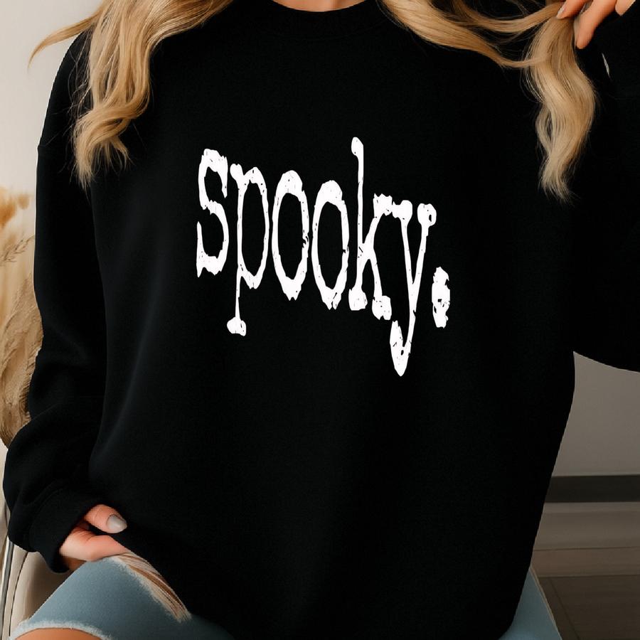 Minimalist Spooky Season Shirt: Halloween Tee Sweatshirt