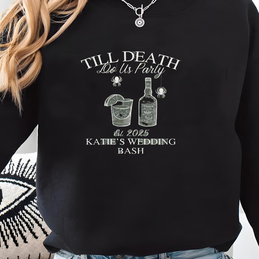 Custom Halloween Bachelorette Shirt, Custom Colors Personalized Spooky Bride Shirt, Halloween Bachelorette Party Tee, Cute Bachelorette Tee Sweatshirt