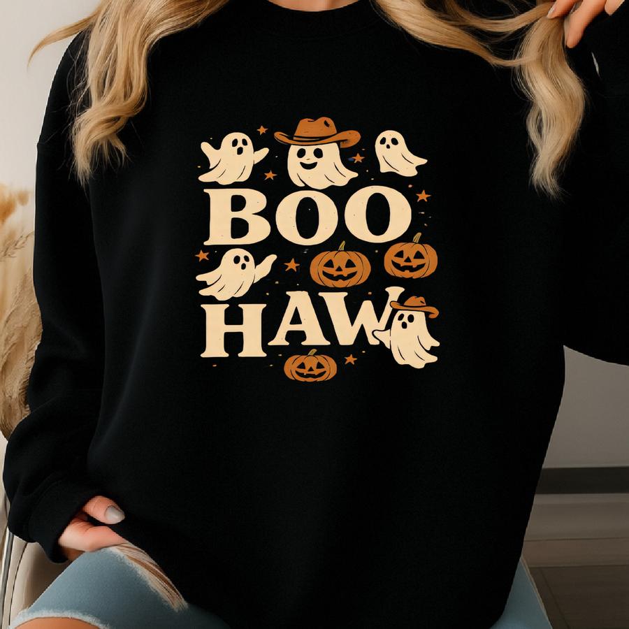 Boo Haw Shirt, Funny Ghost Cowboy Tee, Western Halloween Shirt, Spooky Fall Shirt, Country Girl Gift Sweatshirt