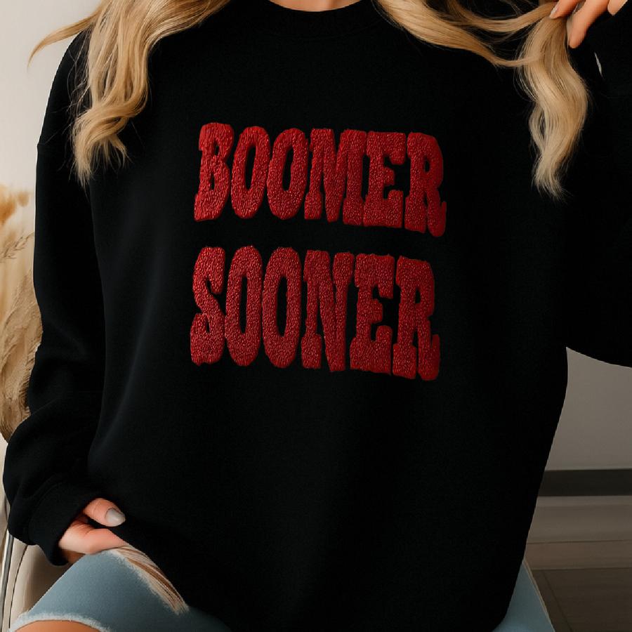 Boomer Sooner Punch Needle Pillow – Ou Dorm Decor – Back To School Gift – Game Day Cushion – Oklahoma Sooners Fan Room – College Dorm Room Sweatshirt