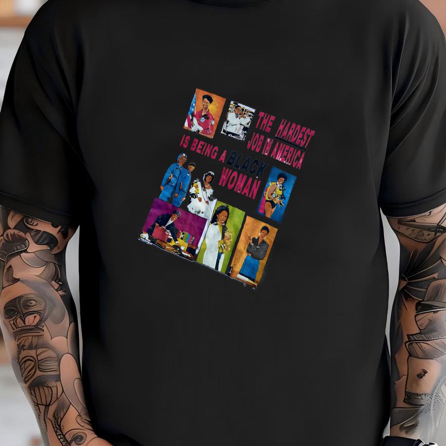 Vintage 90s Hardest Job In America Is Being A Black Woman Rare Graphic Shirt Size Medium T-shirt