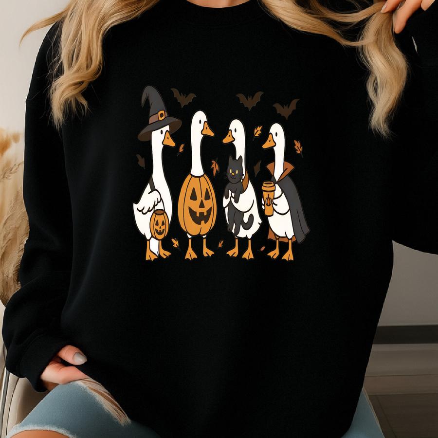 Halloween Shirt, Goose Shirt, Halloween Ghost Shirt, Silly Goose Shirt, Fall Shirt, Spooky Shirt, Pumpkin Costume Shirt Sweatshirt