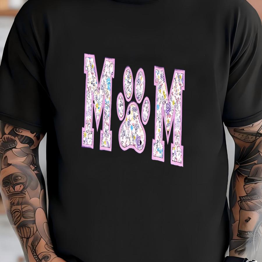 Dog Mom Sweatshirt, Custom Dog Paw Sweatshirt, Crewneck, Pet Lover Gift, Cozy Dog Mama Pullover, Christmas Gift T-shirt