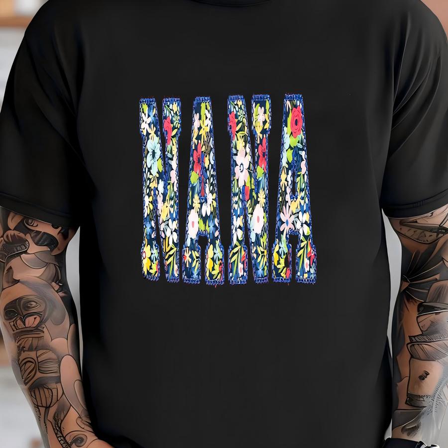 Nana Sweatshirt, Floral Crewneck, Custom Grandma Gift, Cozy Sweater, Mother’s Day Gift, Christmas Gift For Nana T-shirt