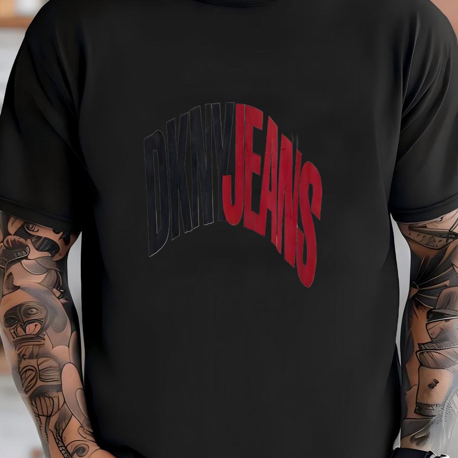 Vintage 1990s Dana Karan Dkny Jeans New York City Spell Out Graphic Made In Usa Tee Shirt (fits Size Adult Medium) T-shirt