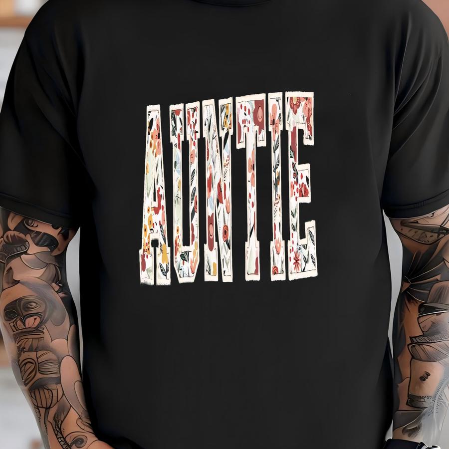 Auntie Sweatshirt, Floral Crewneck, Custom Aunt Gift, New Auntie Pullover, Cool Aunt Sweatshirt, Christmas Gift T-shirt