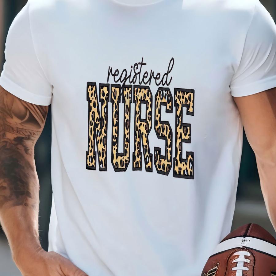 Leopard Nurse Sweatshirt, Registered Nurse Sweatshirt, Rn Sweatshirt, Nurse Graduation Gift, Gift For Nurse, Nursing School T-shirt