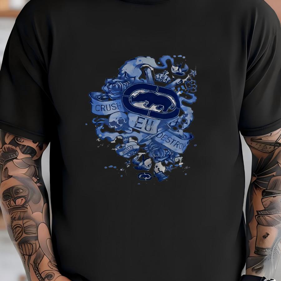 Vintage Y2k Ecko Unlimited “crush And Destroy” Skull Graphic Tee Shirt (size Adult Xxl) T-shirt