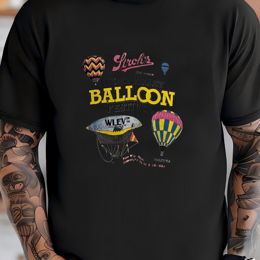 Vintage 1984 Stroh’s Beer Lehigh Valley Pennsylvania Hot Air Balloon Festival Graphic Tee Shirt (fits Size Adult Medium) T-shirt