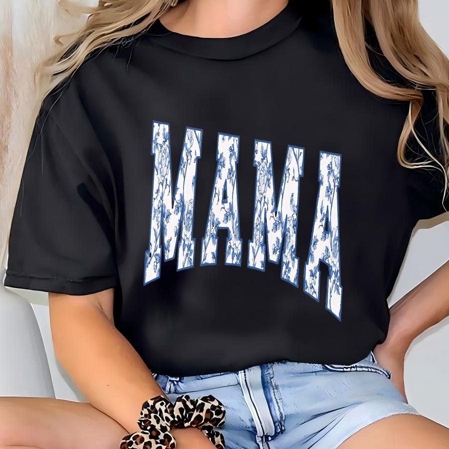 ® Mama Shirt, Toile Floral Mama Shirt, Pregnancy Announcement Shirt, Mom Life Shirt, Cute Mom Mothers Day Gift, New Mom Shirt T-shirt