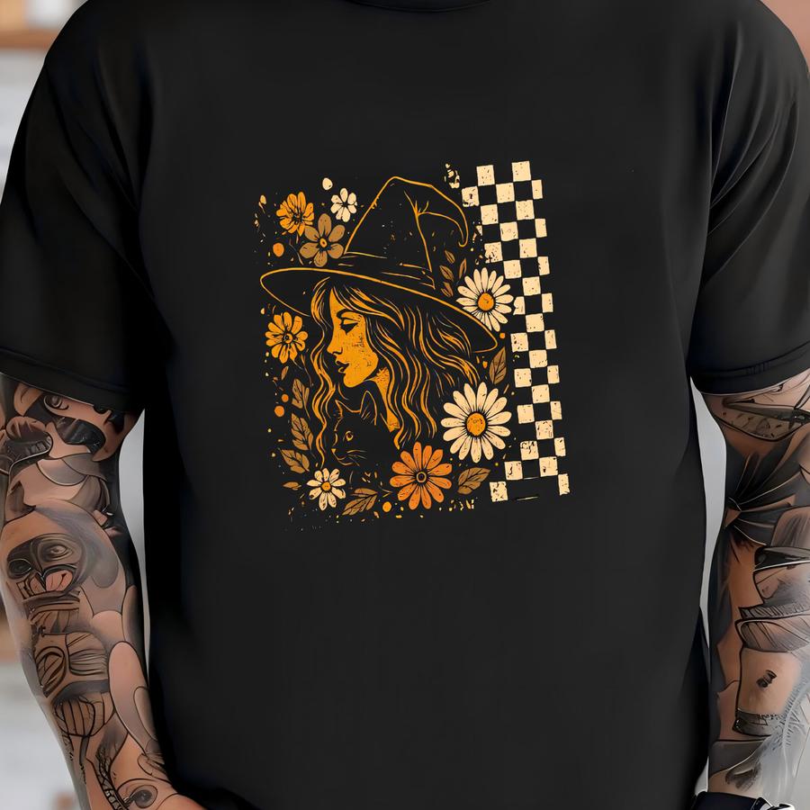 Retro Cute Witch Girly Halloween Sweatshirt, Vintage Witch Girly Sweater, Cute Witch Halloween Shirt, Girly Halloween Gift T-shirt