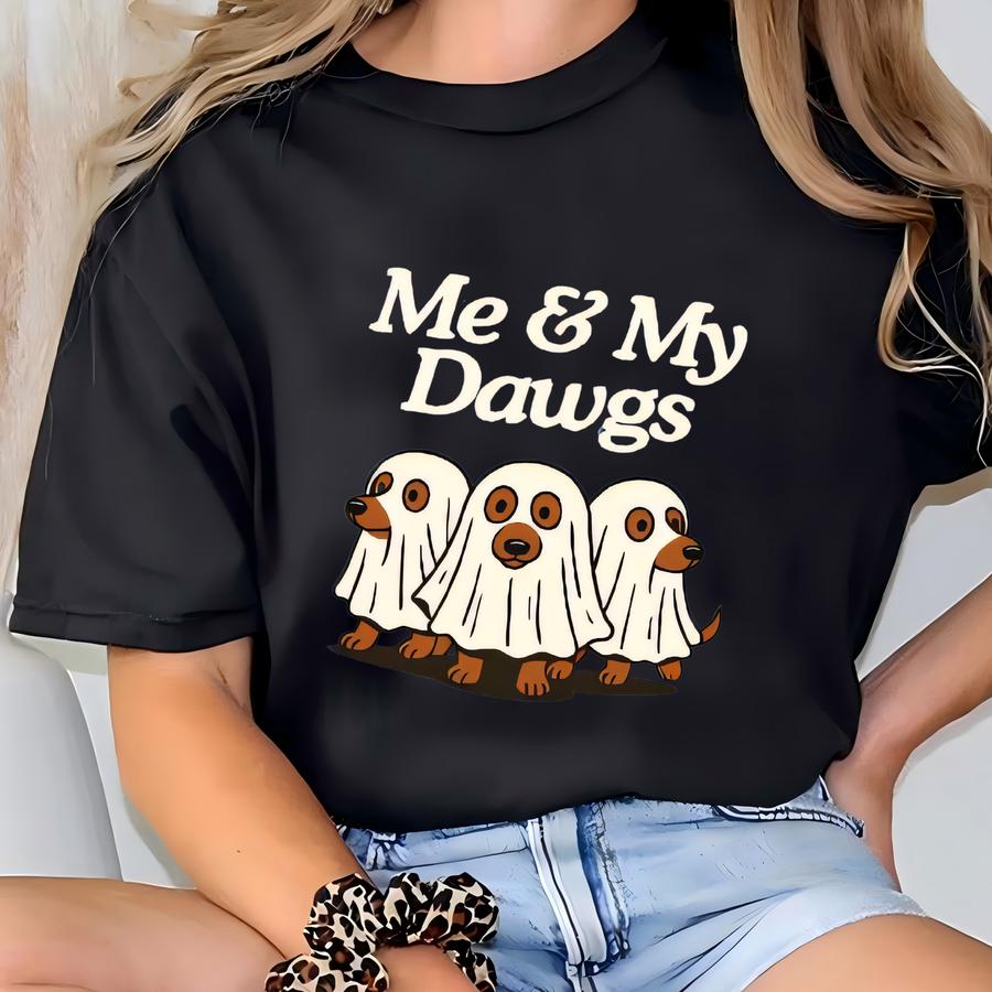 Cute Ghost Dog Shirt, Dog Lovers Halloween Gift, Halloween Dog Shirt, Spooky Season, Womens Halloween Shirt, Fall Graphic Tee T-shirt
