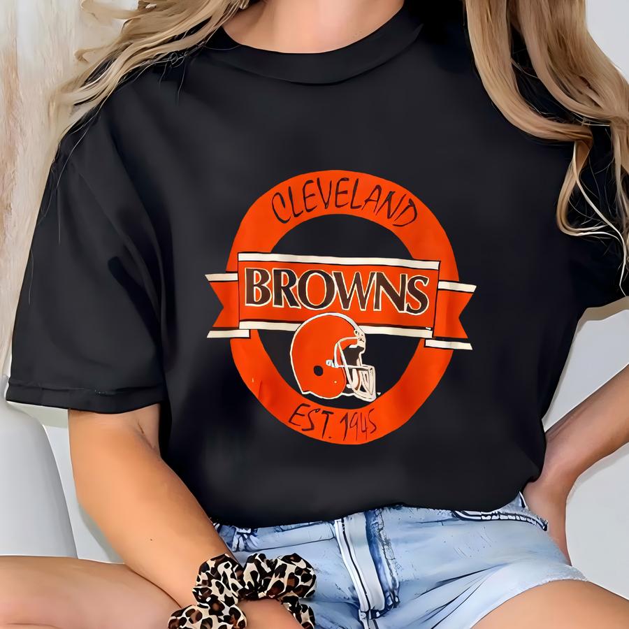 Vintage 90s Cleveland Browns Sweatshirt Crewneck Cleveland Sweater Pullover Sportswear Cleveland Browns Print Logo Medium T-shirt