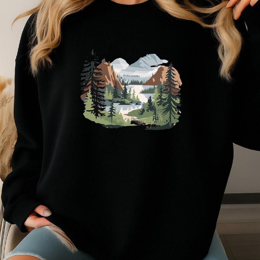 National Park Tshirt Sweatshirt Hoodie, Washington Mountain Forest Tee, Hiking Gift For Nature Lover, Outdoor Adventure Unisex Shirt Sweatshirt