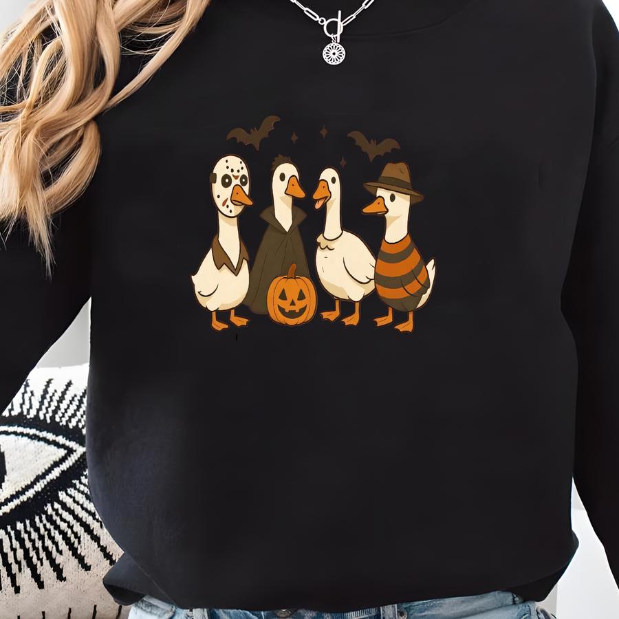® Horror Goose Shirt, Spooky Killer Goose Halloween Shirt, Silly Goose Halloween T-shirt, Horror Movie Characters Sweatshirt Sweatshirt