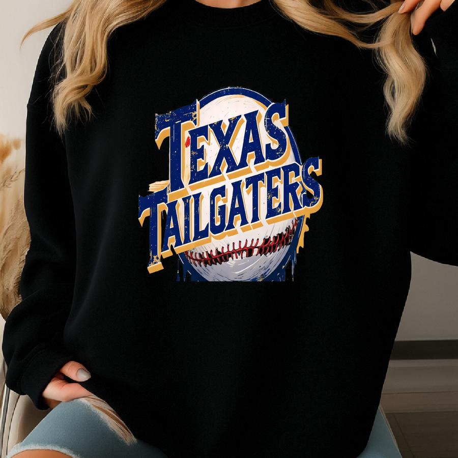 Texas Tailgaters Game Day Shirt, Vintage Baseball Tee For Fans, Tailgate Tshirt, Unisex Baseball Game Gift, Baseball Fan Gift Sweatshirt
