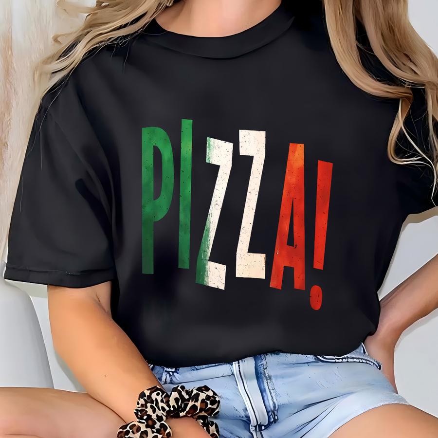 Distressed Italian Flag Pizza Hoodie: Funny Pizza Lover Tee T-shirt
