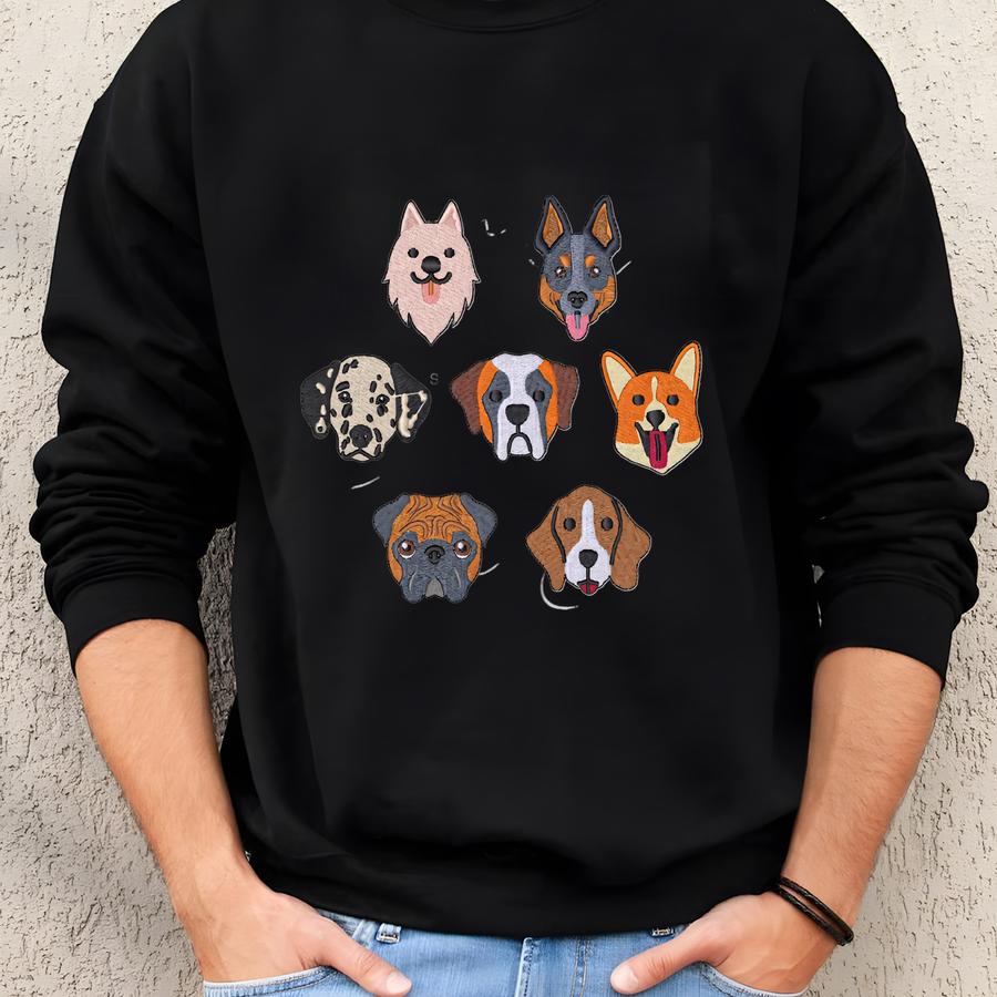 Dog Faces (7 Dogs) Y Download Sweatshirt