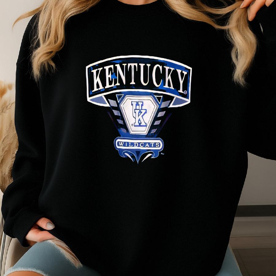 Vintage 90s Crewneck Sweatshirt - University Of Kentucky - Ncaa - Y Logo - Blue Color - Men’s Xl Sweatshirt