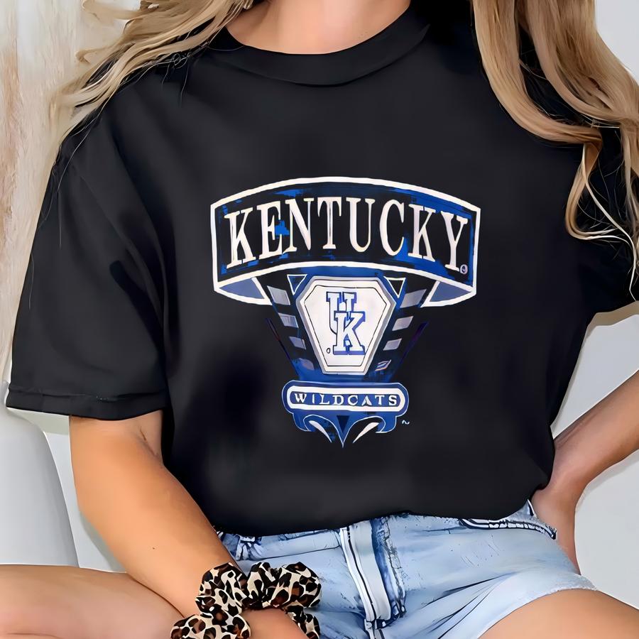 Vintage 90s Crewneck Sweatshirt - University Of Kentucky - Ncaa - Y Logo - Blue Color - Men’s Xl T-shirt