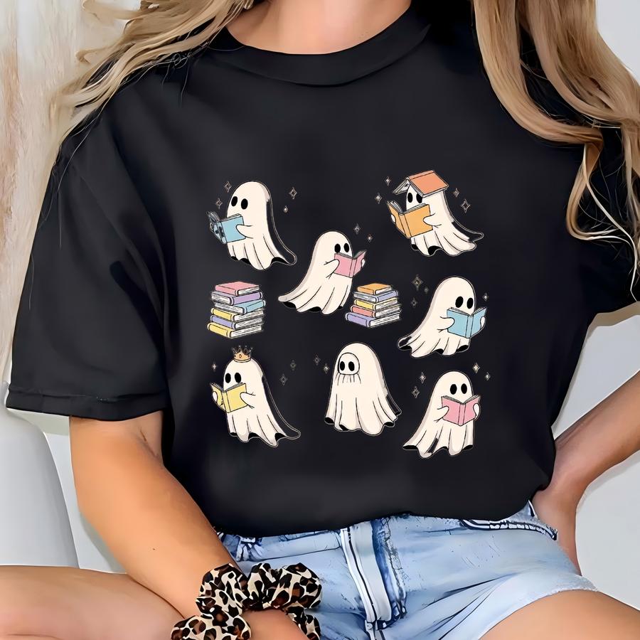 Reading Ghost Shirt: Spooky Book Lover Fall Apparel T-shirt