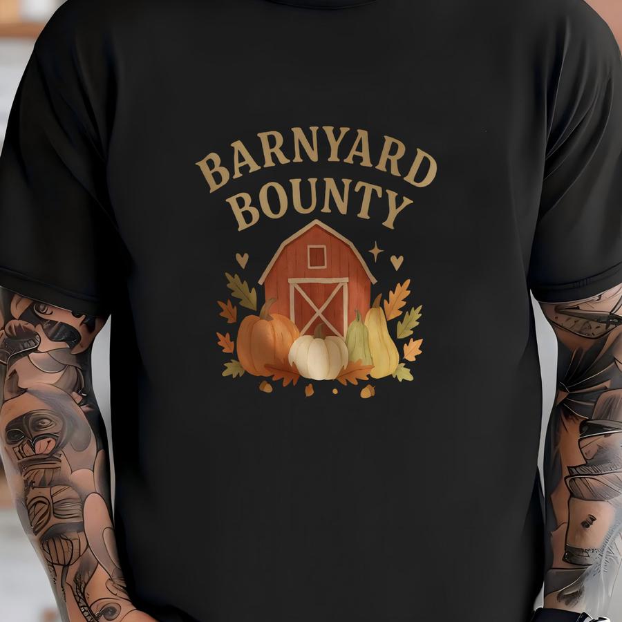Barnyard Bounty Fall Shirt | Pumpkin Patch Autumn Tee | Offdanforth Essentials | Gildan 64000 Unisex T-shirt
