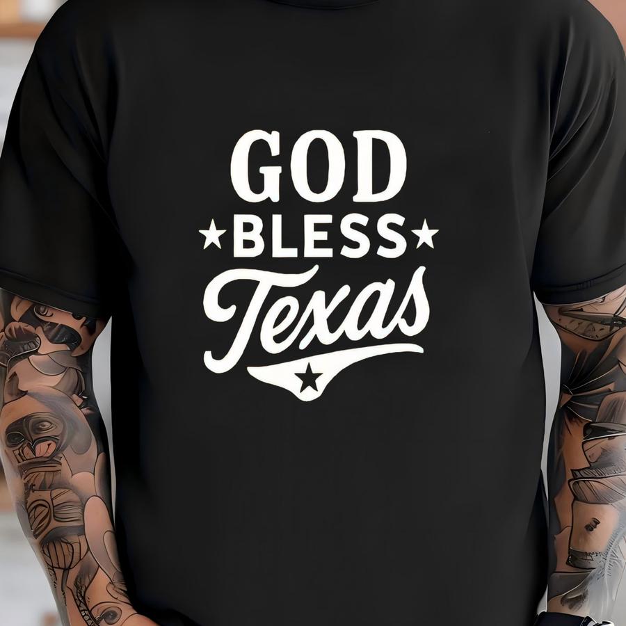 God Bless Texas Unisex Tee, Casual Everyday Wear, Texas Pride Shirt, Perfect For Gifting, Summer Bbqs, Country Music Events T-shirt