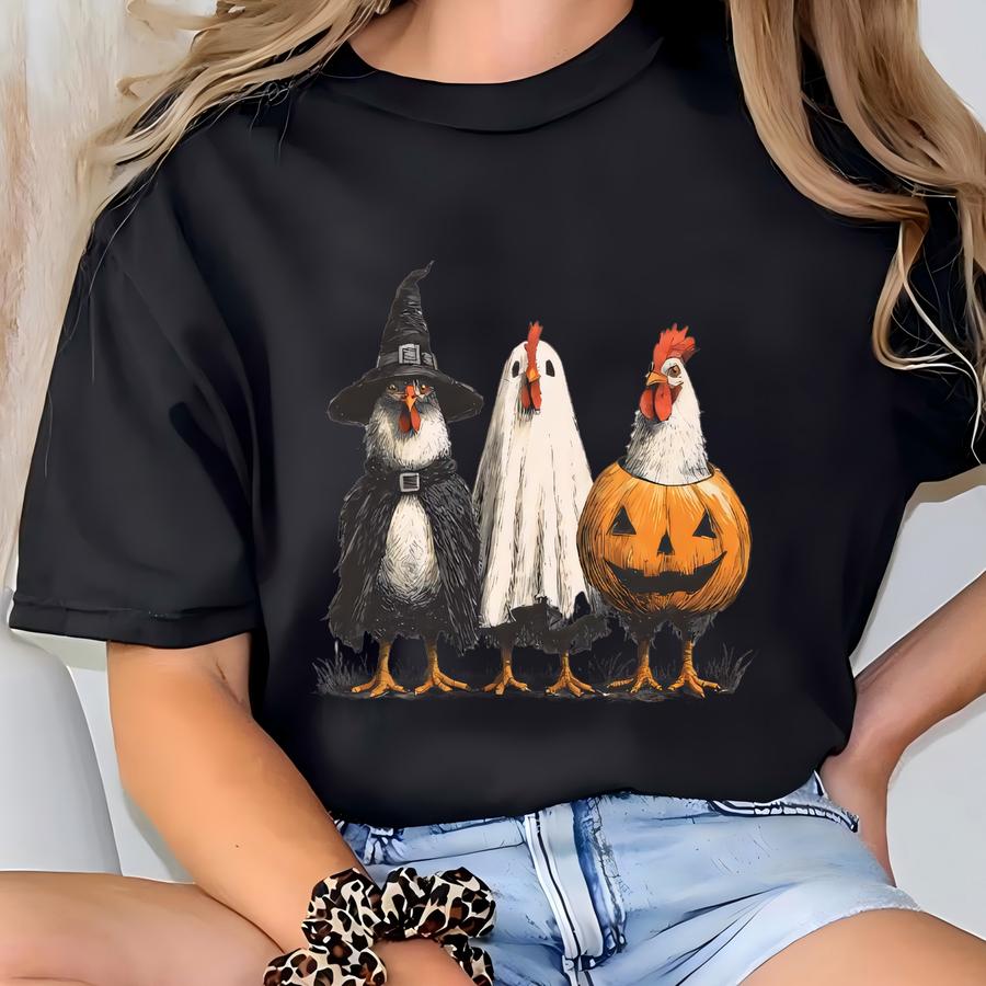Halloween Chick Or Treat Sweatshirt, Halloween Chicken Sweatshirt, Halloween Funny Chicken Shirt, Ghost Chicken Shirt, Chicken Lovers Shirt T-shirt