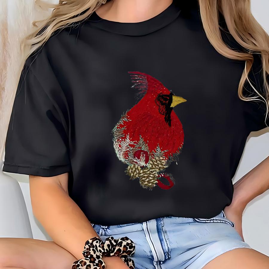 Dinner Napkin, Y, Chinoiserie, Christmas Cardinal T-shirt