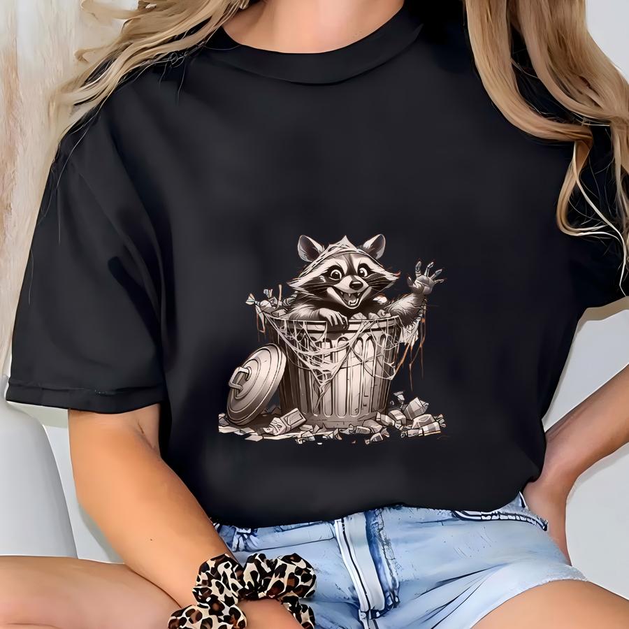 Halloween Shirt, Halloween Raccoon Shirt, Funny Raccoon Tee, Gift For Halloween, Trash Raccoon, Cute Women's Halloween Shirt T-shirt