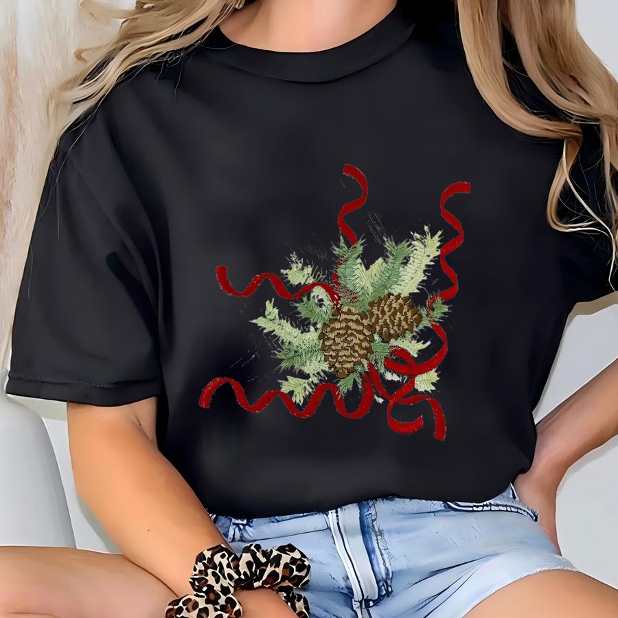 Dinner Napkin, Y, Grandmillennial, Christmas Pinecones, Choice Of Colors T-shirt