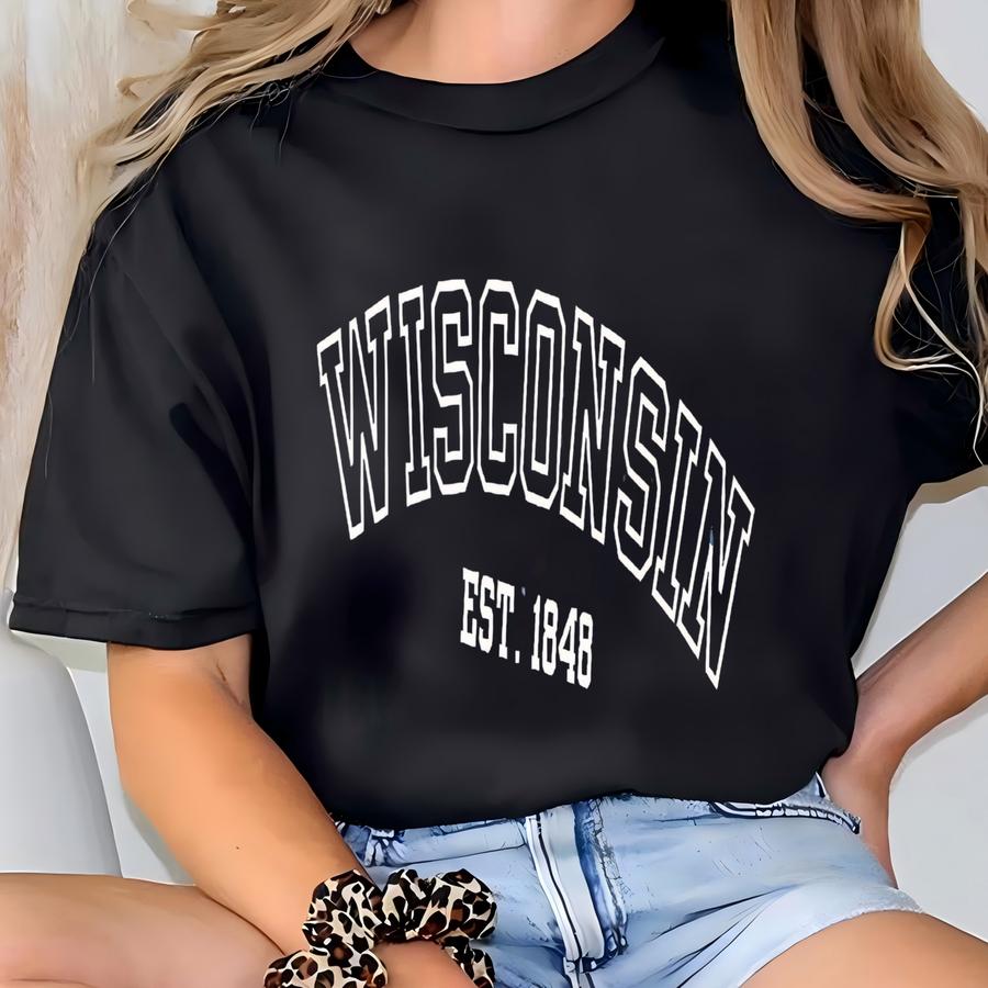 ® Est 1848 Shirt, Vintage Tee, Retro State Tshirt, Graphic Top, Midwest Style Badger State Shirt T-shirt
