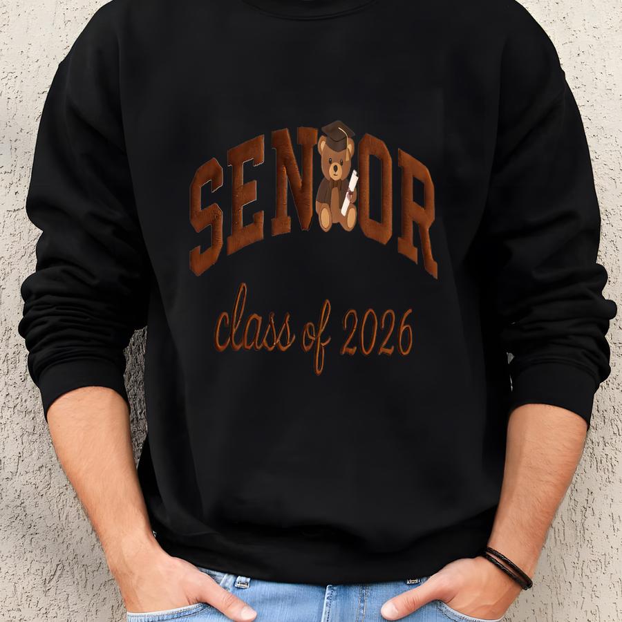 Senior Class Of 2026 Custom Sweatshirt, Coquette Bow Senior Y Shirt, Personalized Senior Team Shirts, Senior Cheer Gift Sweatshirt
